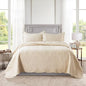 HoneiLife Quilt Set Queen Size - 3 Piece Embroidered Microfiber Bedspread Reversible Coverlet Lightweight Bedcover Paisley Pattern Bedding Set All Season Quilts-Khaki - color: Khaki, size: Queen/Full-90"x96"