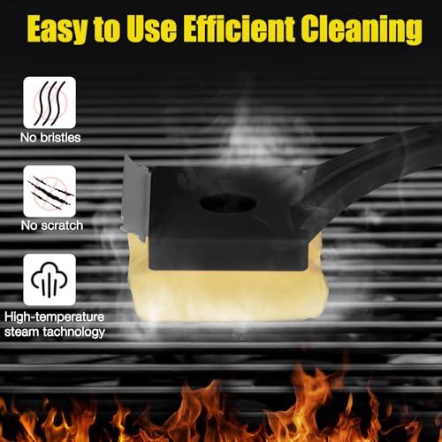 Kitwanda Grill Brush Bristle Free,Steam Cleaning Grill Brush - Safe for All Grill Types,Replaceable Head Barbecue Grill Cleaning Brush - style: Classic Black