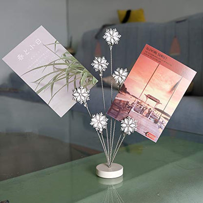 8-Branch Family Tree Picture Frame Holder, Card Photo Clips Holder Desk Stand for Memo Paper Note Photo Christmas Wedding Card Display (White Snowflake) - style: Snowflake