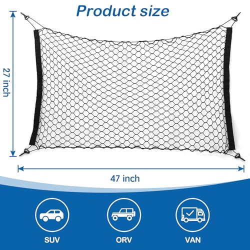 Dog Car Barrier Vehicle Pet Barrier Backseat Mesh Dog Car Divider Net with Adjusting Rope and Hook Suitable for SUV Pickup and Small Car (47in x 27in) - size: 47 x 27 Inch