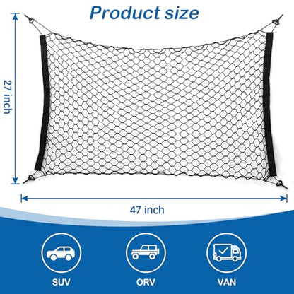 Dog Car Barrier Vehicle Pet Barrier Backseat Mesh Dog Car Divider Net with Adjusting Rope and Hook Suitable for SUV Pickup and Small Car (47in x 27in) - size: 47 x 27 Inch