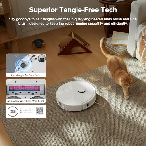 roborock Qrevo Series Robot Vacuum and Mop, 8000Pa Suction, Upgraded from Qrevo S, Anti-Tangle Brush, Smart Obstacle Avoidance, Auto Mop Washing, All-in-One Dock, 200RPM Spinning Mops, White(QV 35A) - color: White01