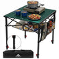 Camping Table Portable Foldable with Adjustable Height, Lightweight Collapsible Aluminum Roll-Up Camp Table with Storage Bag & Carry Bag, Heat-Resistant for RV Picnic BBQ Camping (Large 28"×25") - size: Large 28"×25" - Dining Height (32.5"H)