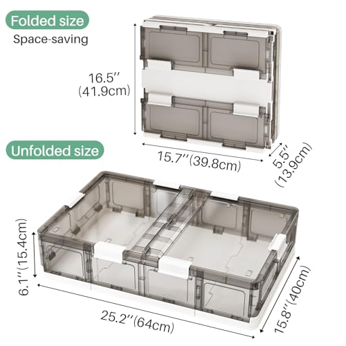 Kitstorack Clear Plastic Under Bed Storage Containers Bins with Lids and 8 Pre-installed Wheels,37.8 Qt, Rolling Foldable Flat Under Bed Organizer Boxes for Clothes Shoes Clothing Bedroom - size: Standard - 1 PACK