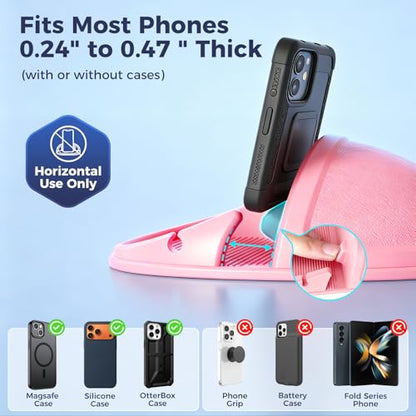 Loncaster Car Phone Holder, Car Phone Mount Silicone Car Pad Mat for Various Dashboards, Slip Free Phone Stand Compatible with iPhone, Samsung, Pink - color: Pink