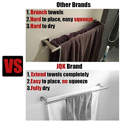 JQK Bath Towel Bar, 33 Inch 304 Stainless Steel Thicken 0.8mm Single Towel Rack for Bathroom, Towel Holder Brushed Finished Wall Mount, Useable Length 30 Inch, TB110L30-BN - color: Brushed, size: 33 Inch