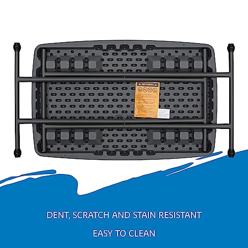 Iceberg Small Camping Personal Folding Table, Heavy Duty Utility Table, Adjustable Height, Charcoal, 19.5” L x 30” W x 28" H - color: Charcoal