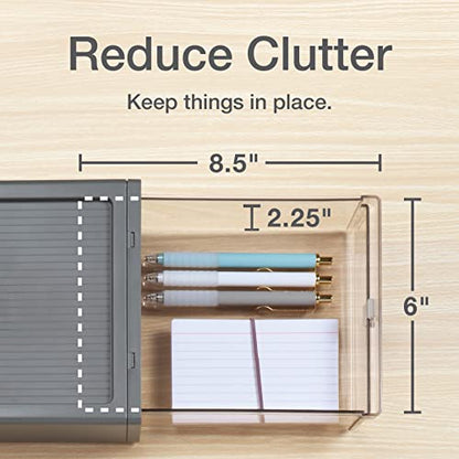 Pendaflex Stackable Drawer, Durable Plastic, Silicon Handles, Tinted Drawers, Single, Gray, 9" x 7" x 3.5", Medium, 1 Piece (41792) - size: Medium, Single