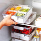 3Pack Snackle Box Divided Veggie Serving Tray with Lid Salad Keeper with 4 Removable Boxes Stackable Refrigerator Organizer Bins Produce Saver for Meal Prep Fruit Vegetable Lunch Meat - size: 3 Pack