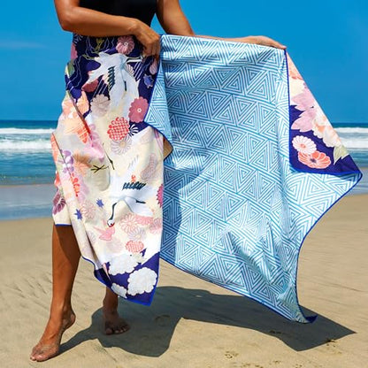 Quick Dry Towel Extra Large 78x35 Inch - Microfiber Beach Towel - Perfect for Beach, Travel, Swimming, Pool, Yoga, Hiking, Camping - Lightweight, Fast Drying, Compact for Adults (Kimono Gold) - color: Kimono Gold, style: Extra Large 78x35"