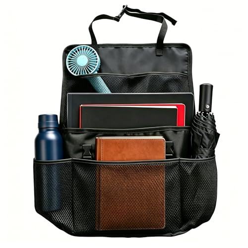 3-in-1 Car Seat Organizer Car Seat Back Organizer with Tablet & Laptop Holder, Passenger Seat Storage Bag with Compartment,Headrest Organizer for Cars,Trucks,SUVs,Vans