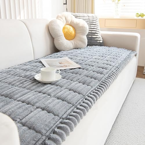 ZQFFB Pet Couch Cover Dogs Washable Non-Slip Couch Protector Pet Friendly Dog Mat for Couches and Sofas - color: Light Gray, size: 27.6X82.7