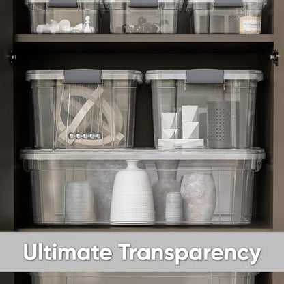 Superio Clear Plastic Storage Bins with Lid, 4.5 Quart Box, Organizing Containers, Stackable Plastic Tote for Home, Garage, Dorm, School, and Office - size: 4.5 Qt