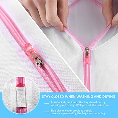 GOGOODA Mesh Laundry Bags for Delicates Durable Protective Wash Bags Travel Storage Bags for Intimates Lingerie, 7PCS (1XXL, 1XL,1L,1M,1S,2 bra bags) - size: 1XXL, 1XL,1L,1M,1S,2 bra bags