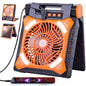 WESTTREE Solar Fan Battery Powered Rechargeable Solar Camping Fan with Led Lantern Power Bank Foldable Angle USB Personal Fans for Travel Outdoor CampingTents camping essentials X98 Orange