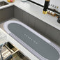 Rubber Bath mats Quick-Drying Non-Slip Bathroom mat Super Absorbent Bath mat Instant Dry Bath mat, Bathroom Rug in Front of The Kitchen Sink, Shower Room, Bathtub, Oval(Grey+17x70in) - color: Grey, size: 17x70in