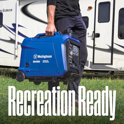 Westinghouse 4000 Peak Watt Super Quiet Portable Inverter Generator, Remote Electric Start with Auto Choke, RV Ready 30A Outlet, Gas Powered, CO Sensor, Parallel Capable - style: 4000 Watts - Gas Only - Remote Start