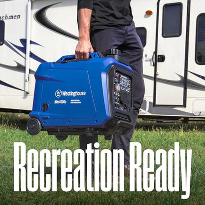 Westinghouse 4000 Peak Watt Super Quiet Portable Inverter Generator, Remote Electric Start with Auto Choke, RV Ready 30A Outlet, Gas Powered, CO Sensor, Parallel Capable - style: 4000 Watts - Gas Only - Remote Start