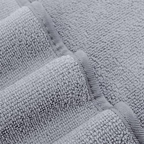POLYTE Quick Dry Lint Free Microfiber Bath Sheet, 35 x 70 in, Pack of 2 (Gray) - color: Gray