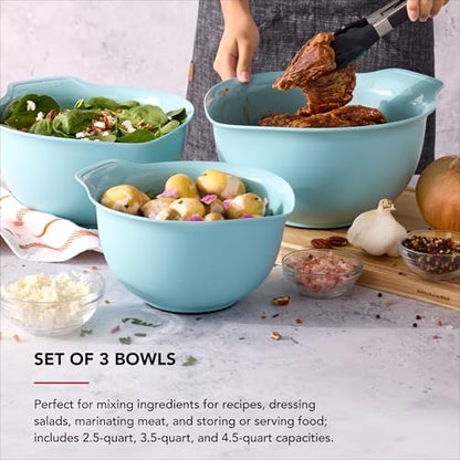 KitchenAid Universal Nesting Plastic Mixing Bowls - color: Mineral Water, size: Set of 3