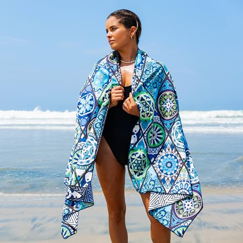 Elite Trend Quick Dry Towel Extra Large 78x35 Inch - Microfiber Beach Towel - Perfect for Beach, Travel, Swimming, Pool, Yoga, Hiking, Camping - Lightweight, Fast Drying, Compact for Adults (Artsy) - color: Artsy, style: Extra Large 78x35"