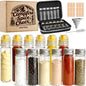 Portable Travel Camping Spice Kit, 12 Jars with EVA Bag, Funnel & Brush | 6 Mini Salt & Pepper Shakers, 6 Squeeze Bottles, Picnic Prep, Outdoor Travel Cooking, Compact carry