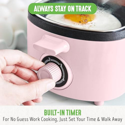 GreenLife 3-in-1 Breakfast Maker Station, Healthy Ceramic Nonstick Dual Griddles for Eggs Meat Sausage Bacon Pancakes and Breakfast Sandwiches, 2 Slice Toast Drawer, Easy-to-use Timer, Pink - color: Pink