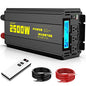 2500 Watt Modified Sine Wave Power Inverter, 12V DC to AC 110V/120V (Peak) 5000W Converter 3 Outlet Car Inverter with Remote Control and LED Display 3.4V USB Port - size: SY-12V-2500