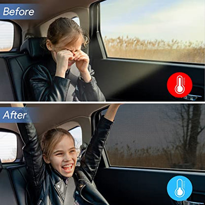 Car Window Shades, 2 Pack Breathable Mesh Car Side Back Window Sun Shades, Stretchy Window Screen for Baby Family Pet UV Protection, Window Covers Fit for Most(95%) of Cars - (Medium 39"x19") - size: Medium