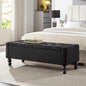 50" W Storage Ottoman Bench with Safety Hinge, Load up to 660 lb Ottoman with Storage, Upholstered Tufted Entryway Bench with Seating for Living Room, Bedroom, Entryway, Black - color: Black