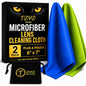 Microfiber Cleaning Cloth, 2 Pack + Velvet Pouch, 6"x7",230 GSM Thick Lens Cleaner for Glasses, Camera & Screens, Ultra Soft, Streak-Free, Lint-Free, Scratch-Safe- Ocean Series - color: Green & Blue, size: 15x18 cm (6x7 Inch)
