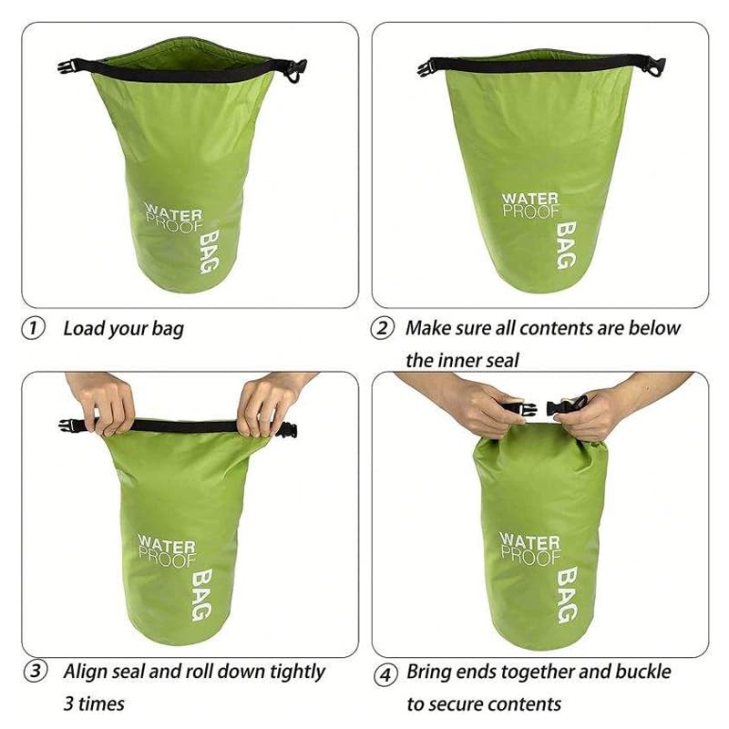Waterproof Dry Bags, Green, Outdoor Sports Gear, Multiple Pack