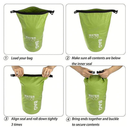 Waterproof Dry Bags, Green, Outdoor Sports Gear, Multiple Pack