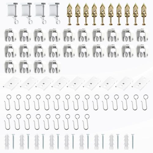 Flexible Ceiling Curtain Track Ceiling Mount, Curved Curtain Rod, Sliding Curtains Track, Room Divider, Shower Curtain Rod, Wall Divider, (White, Accessory Pack) - color: White, size: Accessory Bag