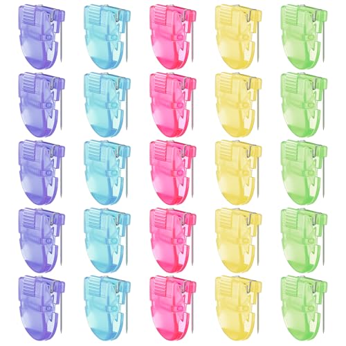 Feifeiya 25 Pcs Cubicle Clips Fabric Panel Cubicle Accessories Fabric Partition Panel Wall Clip Office Photos Wall for Notes Memos Standard Size, 40-Sheet Capacity (Multicolor) - color: Multicolor