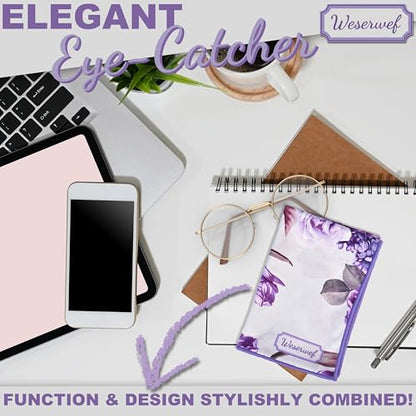 WESERWEF Design Microfiber Glasses Cleaning Cloth – Premium Cleaning Cloth for Eyeglasses, Screens, Tablets, Cameras & Lenses, 12" x 12", Ultra-Soft & Scratch-Free (Rose and Lilac) - color: rose and lilac