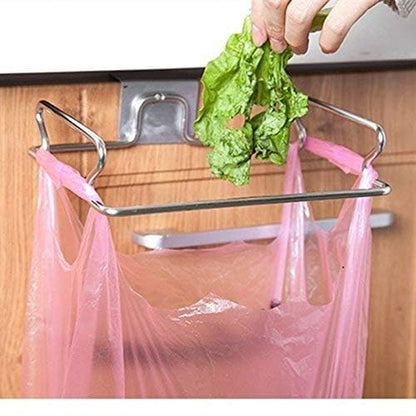 Metal Hanging Garbage Bags Rack Kitchen Wash Cloth Towel Storage Holders Wall Hanging Cupboard Cabinet Stand Organizer Shelf