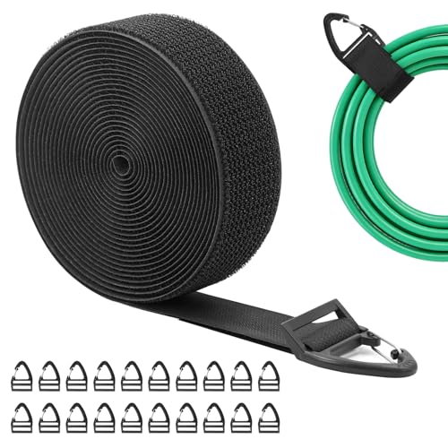 Extension Cord Holder Organizer, Cut to Length 1.5inch Heavy Duty Storage Straps, Tool Hanger for Garage Organizers and Storage, Hook and Loop Straps with Triangular Buckle(20Pack-32Ft) - size: 20Pack-32Ft