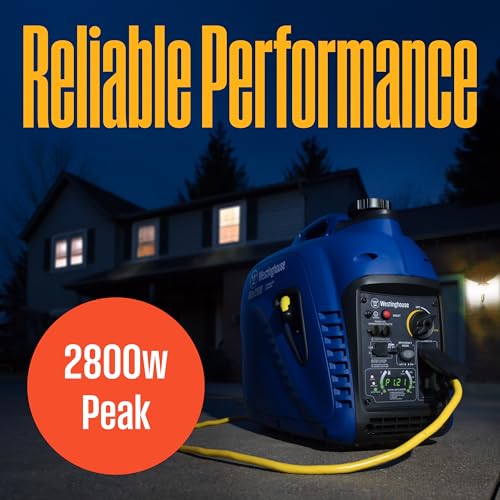 Westinghouse 2800 Peak Watt Super Quiet & Lightweight Portable Inverter Generator, Gas Powered, Parallel Capable, Long Run Time - style: 2800 Watts - Gas Only