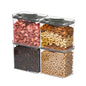 4-Pack Airtight Pantry Containers, 1.9 QT / 1.8 L Clear Food Storage Jars with Leakproof Twist-Lock Lids, Detachable Lid for Easy Cleaning, Cereal, Pasta, Rice, Oats, Snack Storage -Black - color: Black