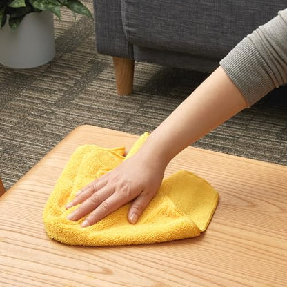 Amazon Basics Microfiber Car Drying Towels, Highly Absorbent, Lint Free, Scratch Free, Buffing and Polishing, Auto Detailing, No Streaks, Soft, Quick Drying, 16" x 16", Yellow, 3-Pack - size: 3 Pack