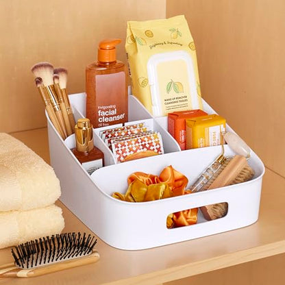 YouCopia ShelfBin Adjustable Snack Bin, BPA-Free Divided Storage Basket for Kitchen Pantry Organization, One Size, Speckled White - size: Adjustable Snack Bin