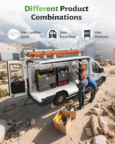 StarONE Heavy Duty Adjustable Van Shelving with Lockable Door and Hooks, 42" W x 46" H x 13" D, Fit for Transit, GMC, Chevy Express, NV, Promaster, Sprinter and Metris, Van Storage for Service Tools - size: 42" W x 46" H x 13" D