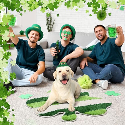 Drydiet St. Patrick's Day Shamrock Bathroom Rug Ireland Celtic Knot Door Mat Leaf Shower Mat Irish Bathroom Shower Decoration Non Slip Washable Rug 20 x 24 Inches(Classic) - style: St. Patrick