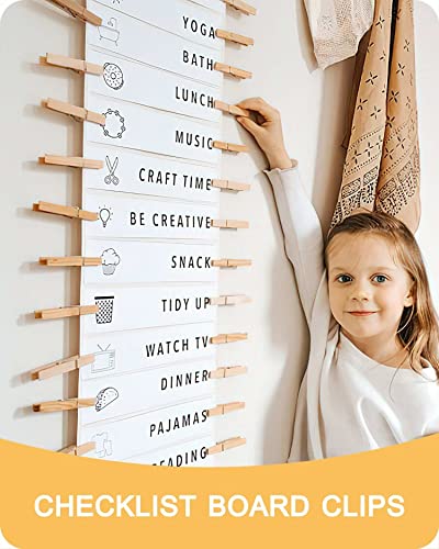 Clothes Pins, Wooden Clothespins for Crafts, Strong Grip Close Pins Birchwood Clothes Clips Laundry Clothesline Clothespin Clothing Pegs for Hanging Baby Clothing Photos, 2.83 Inch, Pack of 50 - color: Wood