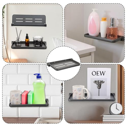 3 Pack RV Aluminum Fold Down Wall Shelf, Sturdy Wall Mounted Folding Shelf Foldable Camper Accessory for Bathroom Kitchen Bedroom Organization RV Furniture Parts Hardware for Inside - size: 15.7” x 5“
