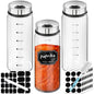 Segarty Glass Spice Jars, 3 Pack 10oz Large Spice Jar with Labels, Spice Container with Adjustable Shaker Lids, Salt Pepper Shakers Set Seasoning Bottles with 136 Stickers, 1 Chalk Marker and 1 Brush - size: 10oz / 300ml
