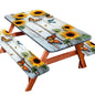 Picnic Table Cover with Bench Covers 72IN 6FT, Camping Essentials Tablecloth Waterproof Oilproof with elastic Edge for Indoor Outdoor Patio (Sunflower Wood Grain) - color: Wood Grain Butterfly