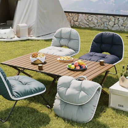 UNM Super Soft Leather Outdoor Folding Chair, Portable Camping Chair with Heavy Duty Support, Lightweight Foldable Chair for Travel, Picnic, Hiking, Fishing & Patio Use White