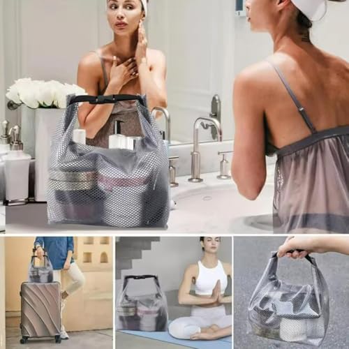 1pcs Waterproof Storage Bag Swimming Bathroom, Large Capacity Drawstring, Men's and Women's Outdoor Toiletries Bag (Grey 33.5 * 15.5 * 27.5cm) - color: Grey 33.5*15.5*27.5cm
